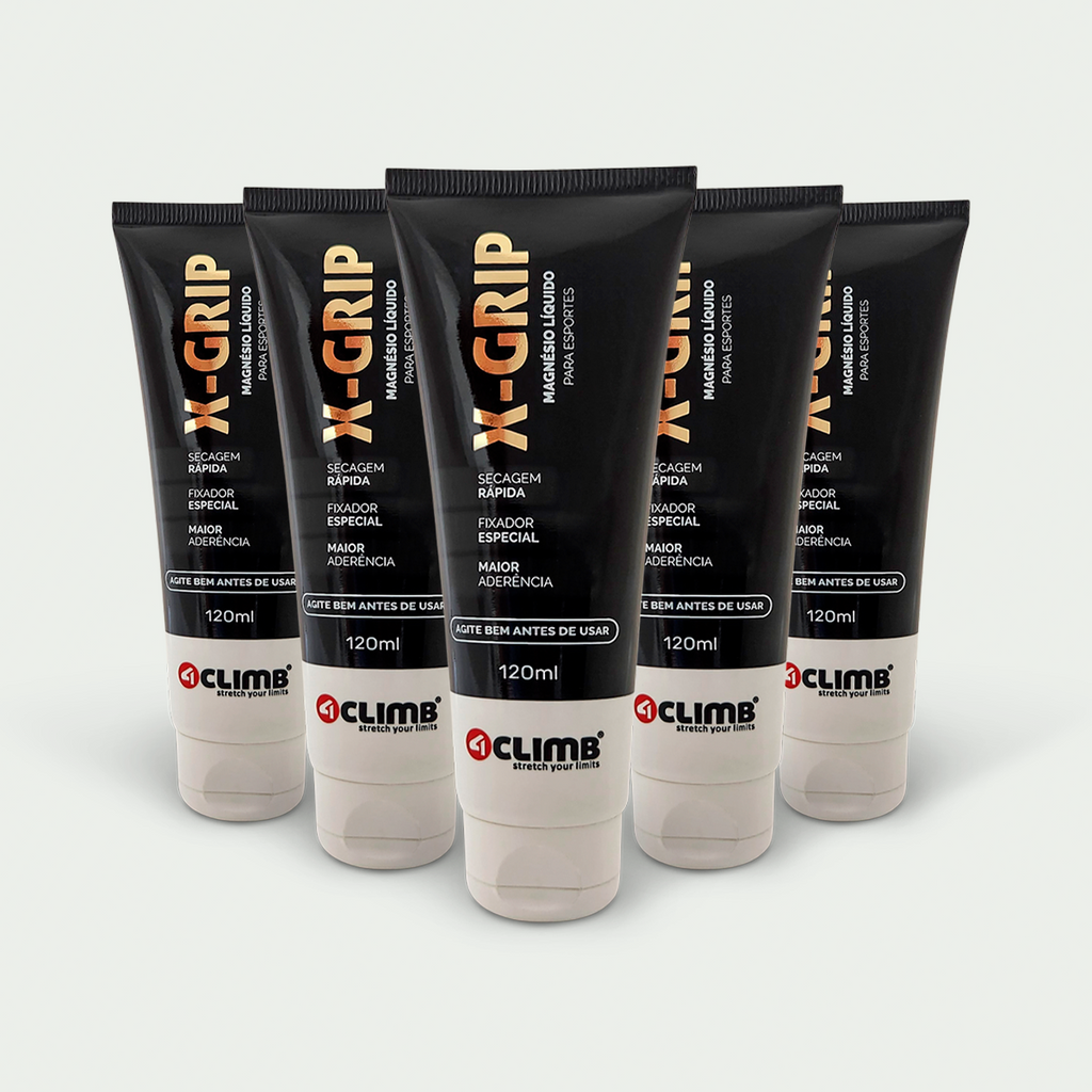 KIT 05 unidades X-GRIP Magnésio Líquido 120ml – 4climb