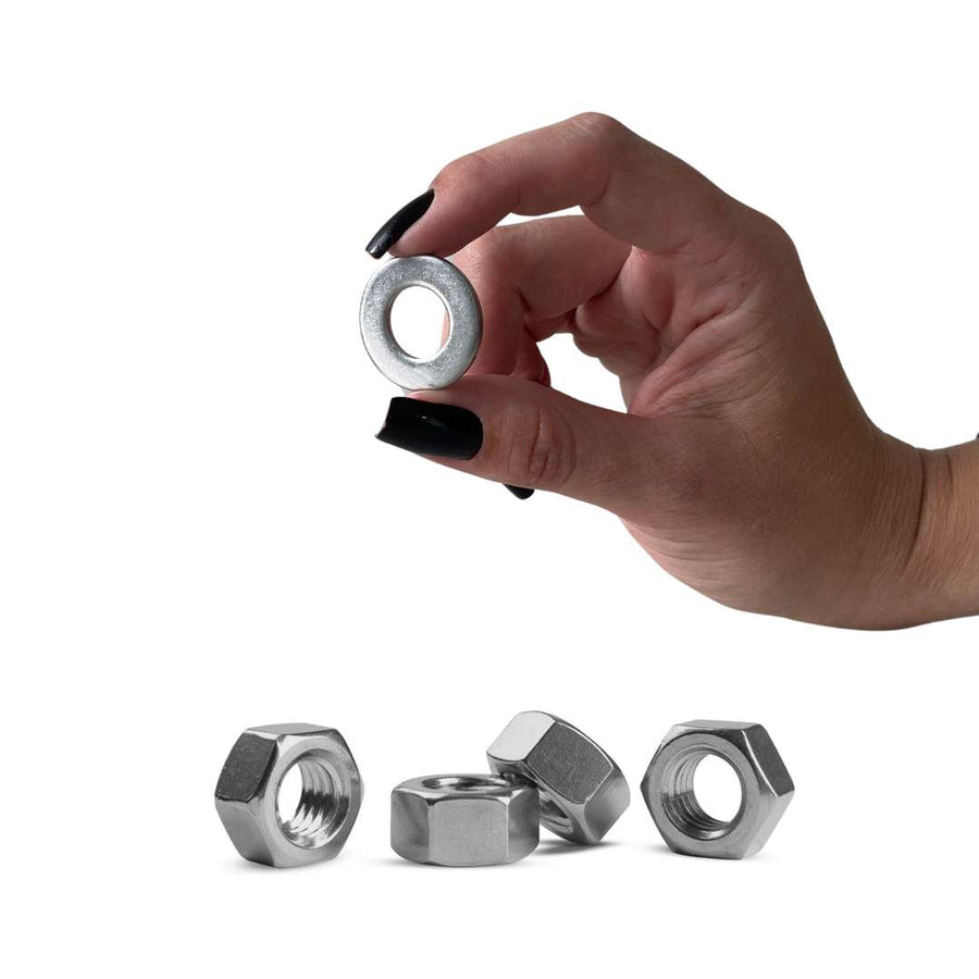 Kit 7 Unidades de Olhal de Ancoragem + 7 Barras 14cm 1/2 Polegada Inox Linha De Vida 25kn + BRINDE Porcas e Arruelas