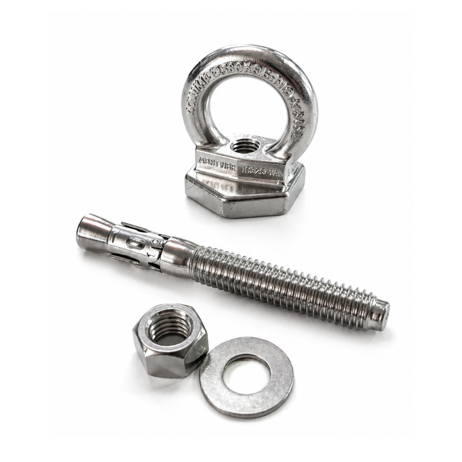 Kit 30 Unidades de Olhal de Ancoragem + 30 Chumbador Mecânico / Parabolt Inox - 1/2 x 5.1/2