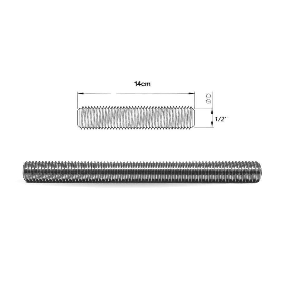 Kit 4 Unidades de Olhal de Ancoragem + 4 Barras 14cm 1/2 Polegada Inox Linha De Vida 25kn + BRINDE Porcas e Arruelas