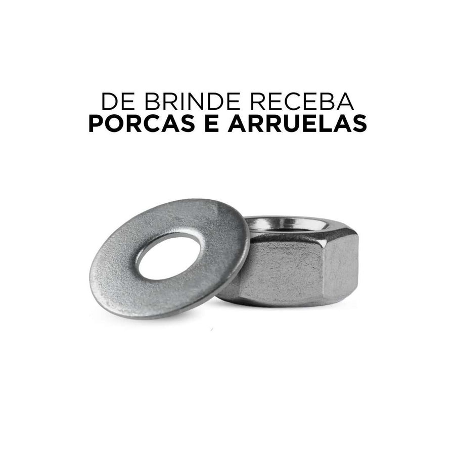 Kit 7 Unidades de Olhal de Ancoragem + 7 Barras 14cm 1/2 Polegada Inox Linha De Vida 25kn + BRINDE Porcas e Arruelas