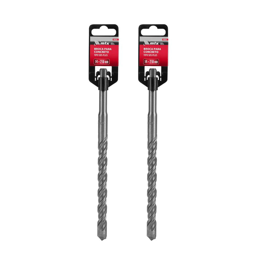Kit 2 Unid Broca Concreto SDS Plus MTX Profissional 14mm x 210mm