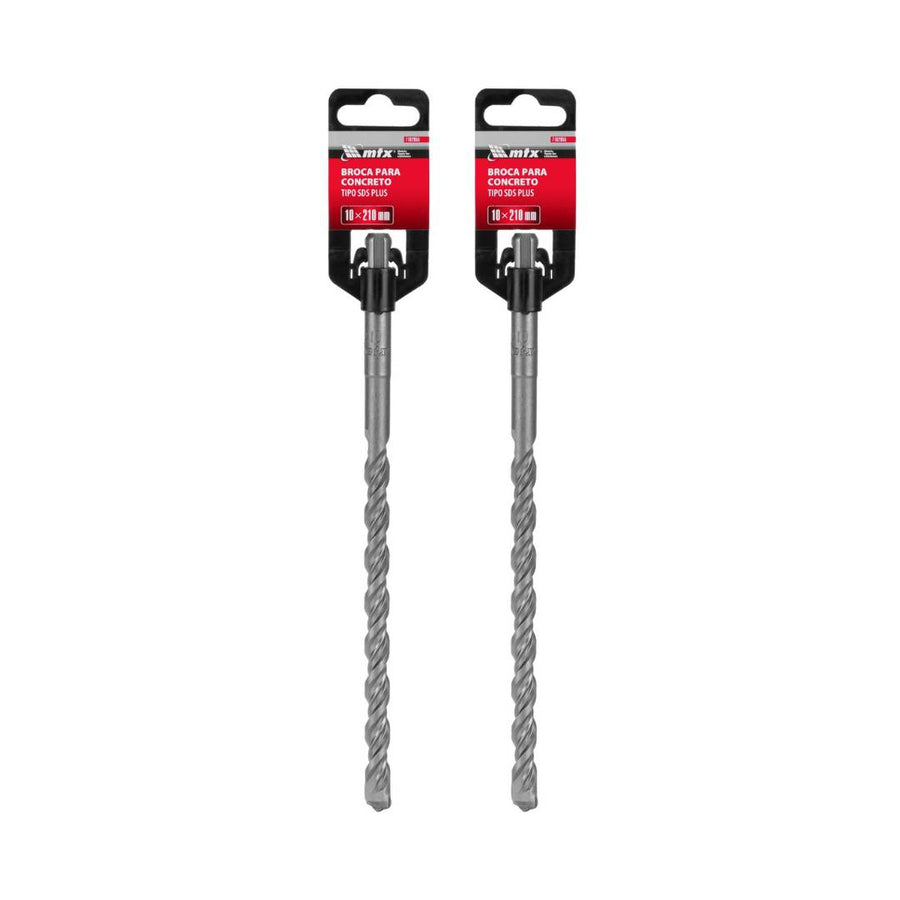 Kit 2 Unid Broca Concreto SDS Plus MTX Profissional 10mm x 210mm