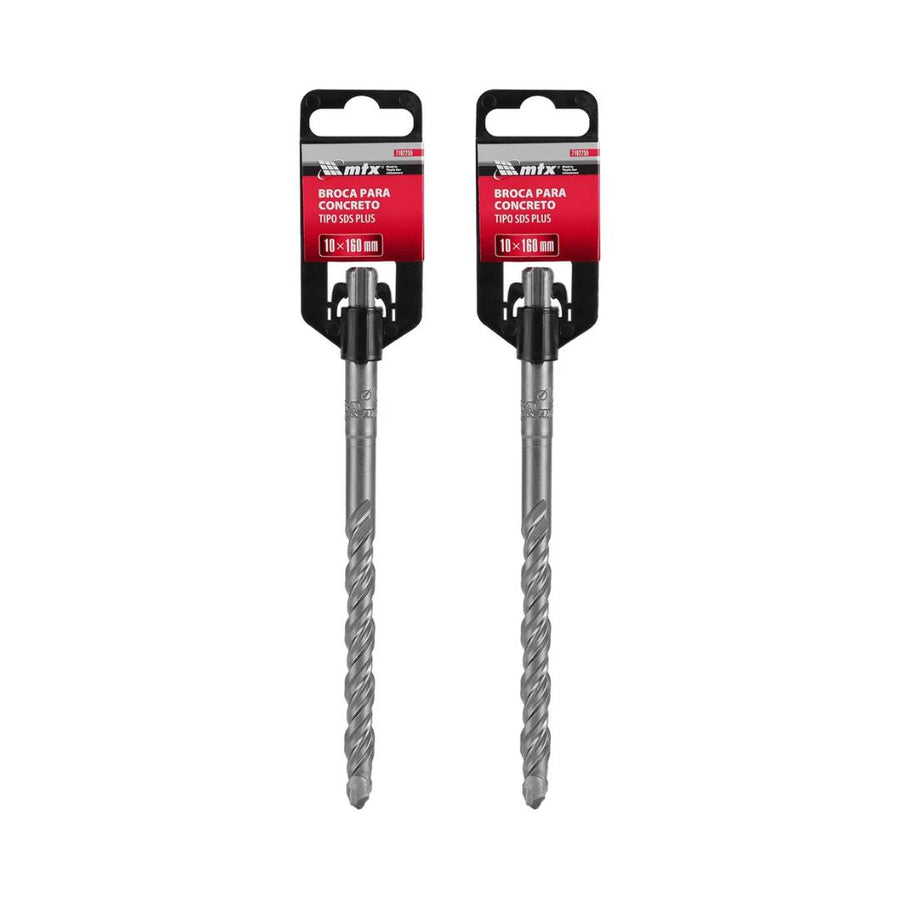 Kit 2 Unid Broca Concreto SDS Plus MTX Profissional 10mm x 160mm