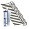 Kit 15 Unidades de Olhal Ancoragem + 15 Barras 14cm Inox + Chumbador Químico WQI