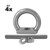 Kit 4 und Olhal de Ancoragem Aço Inox 304 15kn + Barra 14cm + Brinde Linha Profissional 4climb