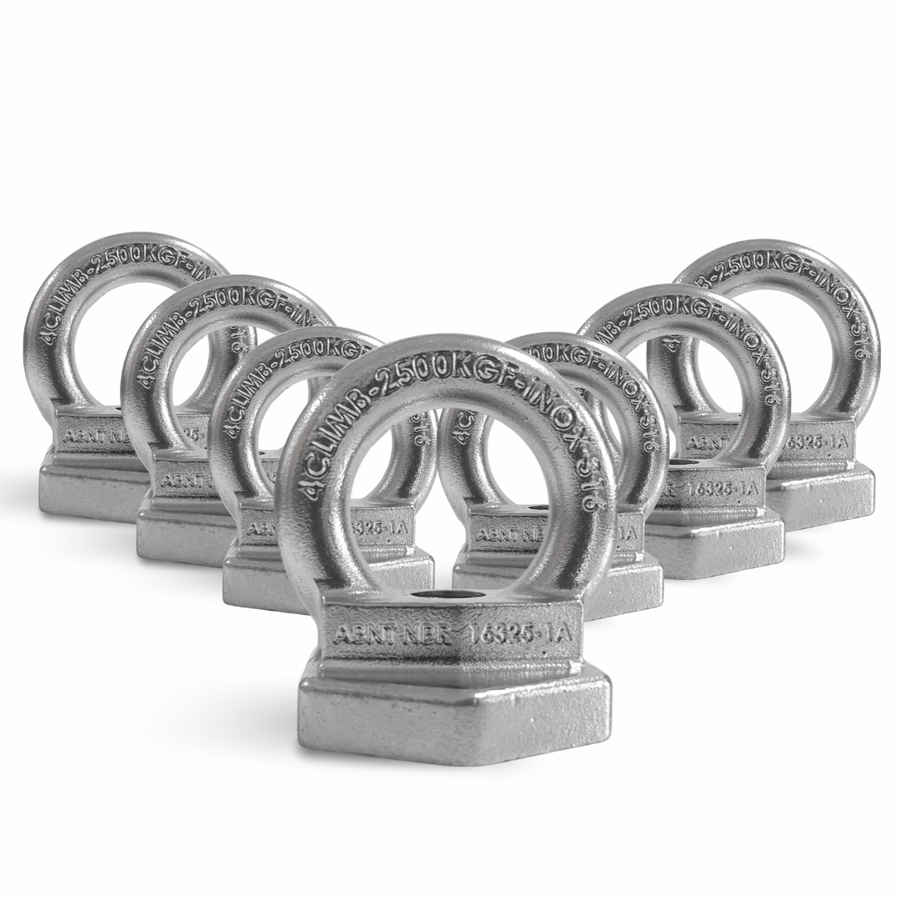 Kit 20 unidades Olhal de Ancoragem INOX 25kn linha de vida