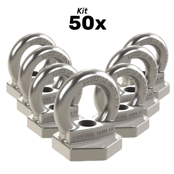 Kit 50 unid. Olhal de Ancoragem INOX 25kn linha de vida