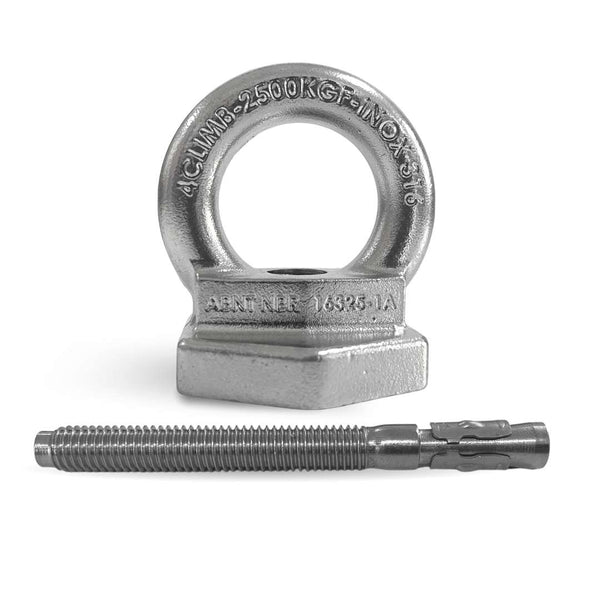 Kit 5 Unidades de Olhal de Ancoragem + 5 Chumbador Mecânico / Parabolt Inox - 1/2 x 5.1/2" (133 mm) Inox Linha De Vida 25kn
