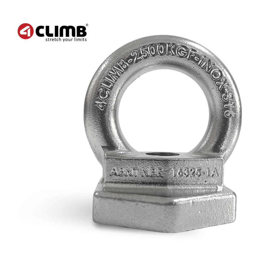 Kit Olhal Ancoragem e Barra 14cm Inox Linha De Vida 25kn