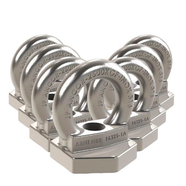 Kit 20 unidades Olhal de Ancoragem INOX 25kn linha de vida